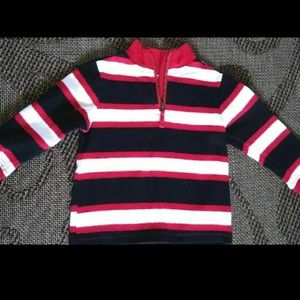 Red Black white stripe kids sweater